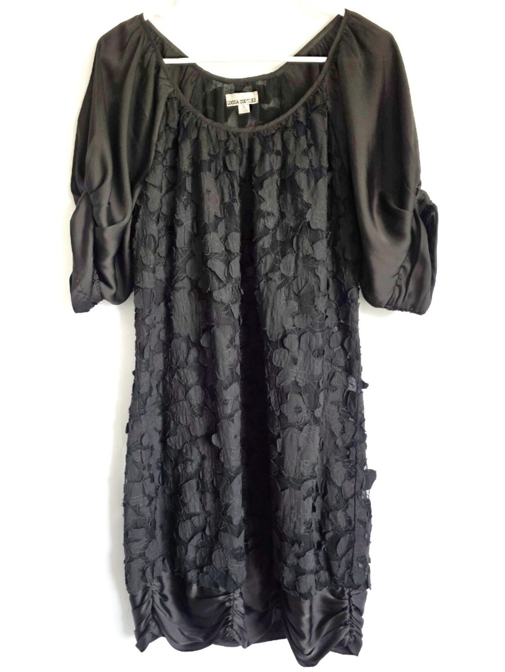 LUCCA COUTURE Sheer Gothic Flower Poof Sleeve Dress S